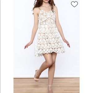 White Lace Overlay Dress